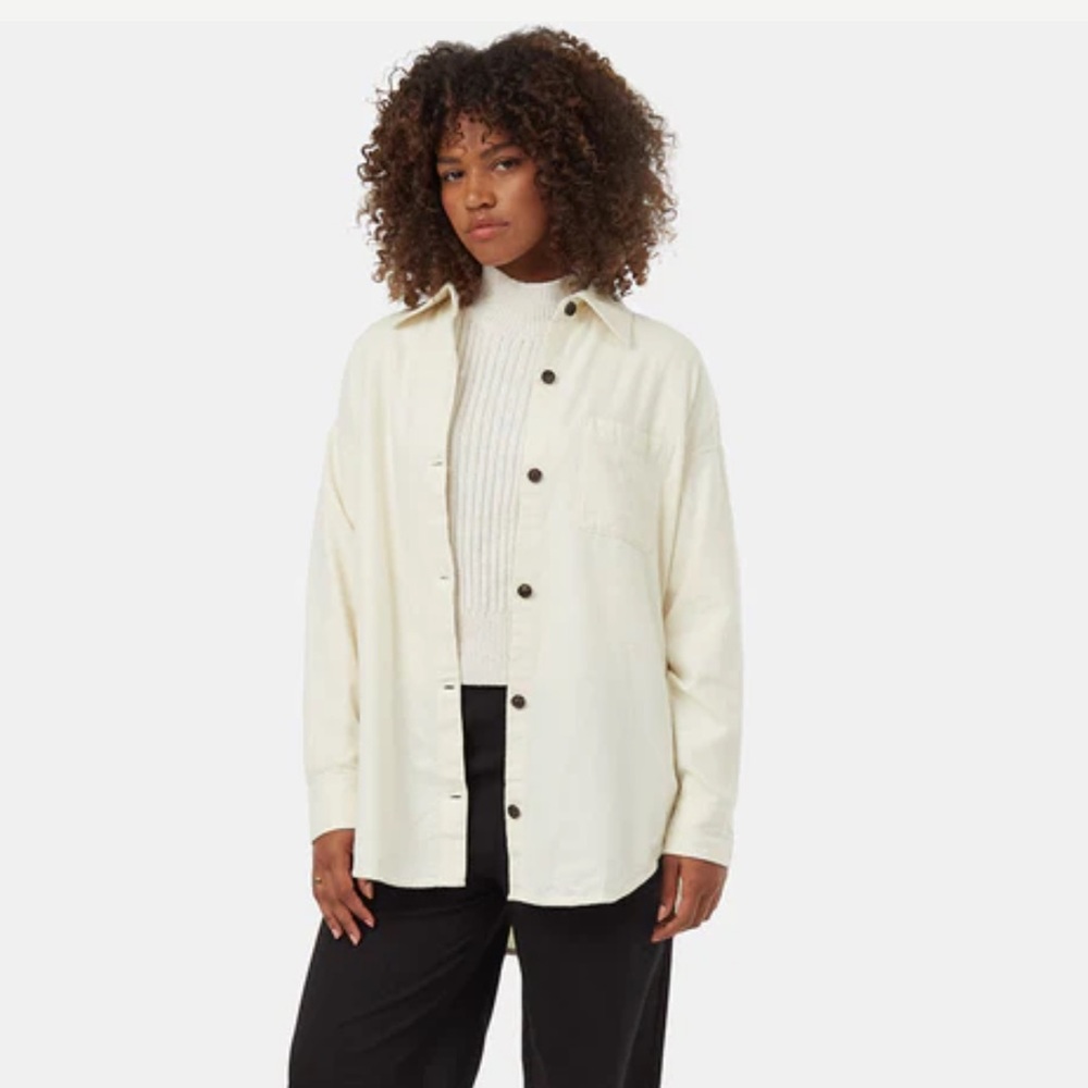 Tentree Cream Button Down Shirt Relaxed Fit
